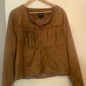Suede brown fringe jacket